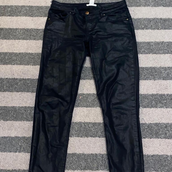Leather Low Rise Jeans - Picture 6 of 7